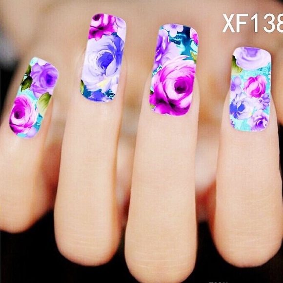 3 for $12 Nail Art waterslide Tattoos Wildflowers - Picture 5 of 6